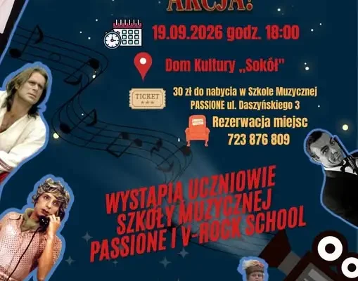 Koncert filmowy w Strzyżowie: „Dźwięk, Kamera, Akcja!” już 19 września