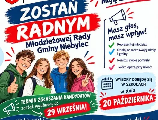 Młodzieżowa Rada Gminy Niebylec – termin zgłoszeń kandydatów wydłużony do 29 września