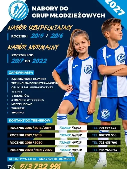 Naprzód Czyżowice prowadzi nabór do drużyn młodzieżowych
