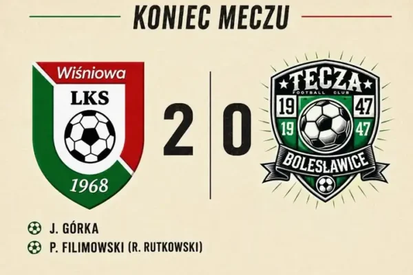 ŁKS PUO Wiśniowa wygrywa mecz domowy po dwóch bramkach ze stałych fragmentów