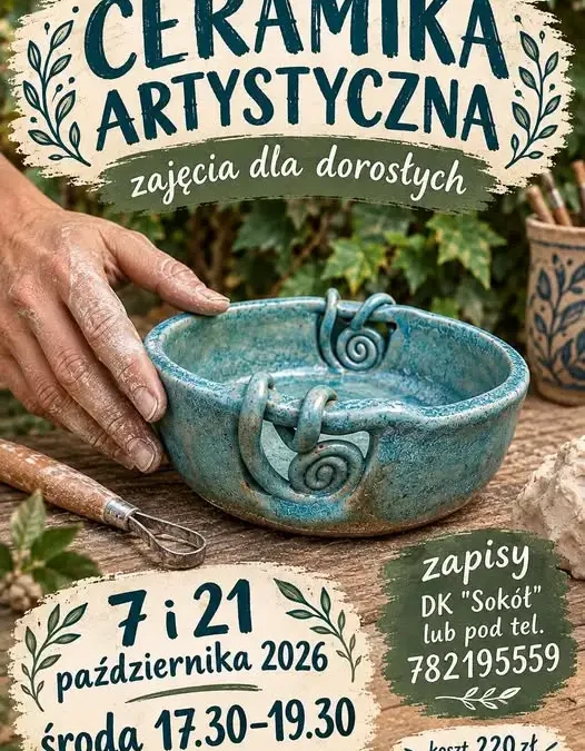 Warsztaty ceramiki dla dorosłych w DK „Sokół” – zapisy trwają