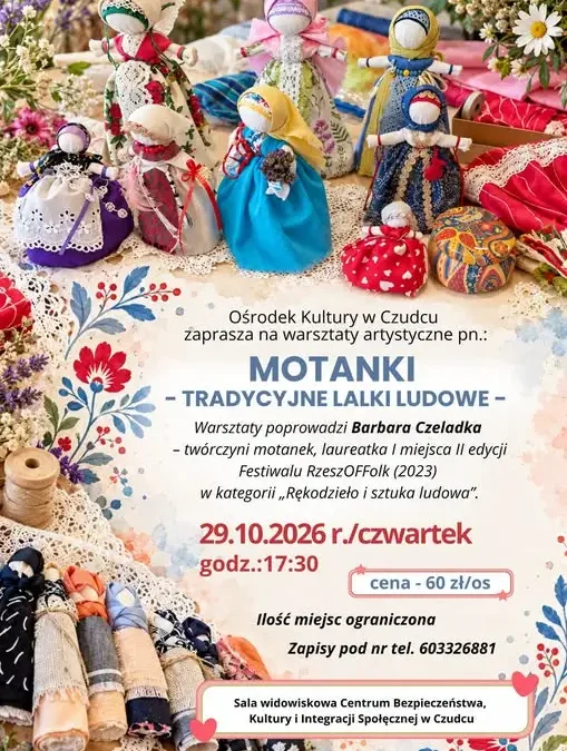 Warsztaty tworzenia motanek w Ośrodku Kultury w Czudcu – artystyczny czwartek