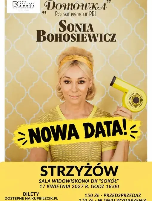 Stand-up Sonii Bohosiewicz w DK „Sokół” przeniesiony na kwiecień 2027