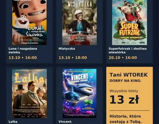 Kino w Domu Kultury „Sokół” w Strzyżowie: repertuar od 13 do 27 października