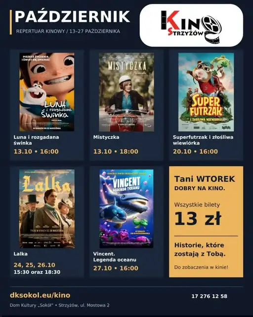 Kino w Domu Kultury „Sokół” w Strzyżowie: repertuar od 13 do 27 października