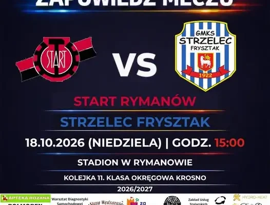 Strzelec Frysztak zagra w Rymanowie. Klub z 1934 roku czeka na punkty