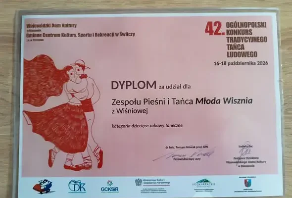 Młoda Wisznia z Wiśniowej na 42. Ogólnopolskim Konkursie Tańca Ludowego w Świlczy