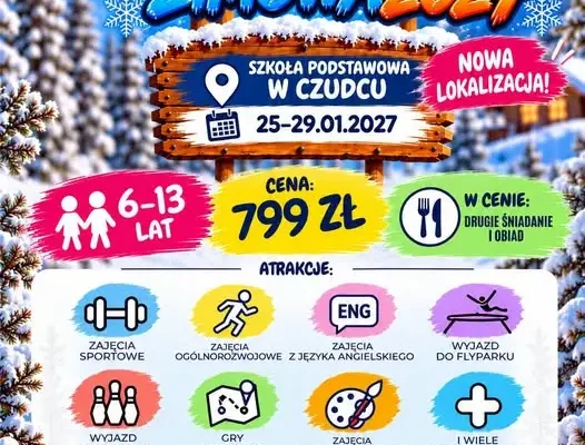 Półkolonie zimowe w Czudcu – nowa lokalizacja, zapisy trwają