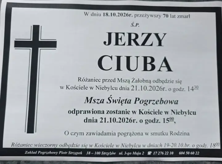 Zmarł druh Jerzy Ciuba – strażak z Niebylca. Msza pogrzebowa 21 października