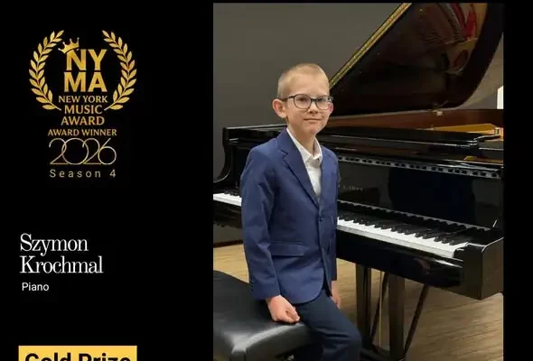 Szymon Krochmal z Państwowej Szkoły Muzycznej w Strzyżowie zdobył Złotą Nagrodę w Nowym Jorku