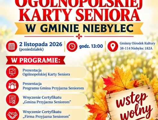 Gmina Niebylec inauguruje Ogólnopolską Kartę Seniora – uroczystość 2 listopada
